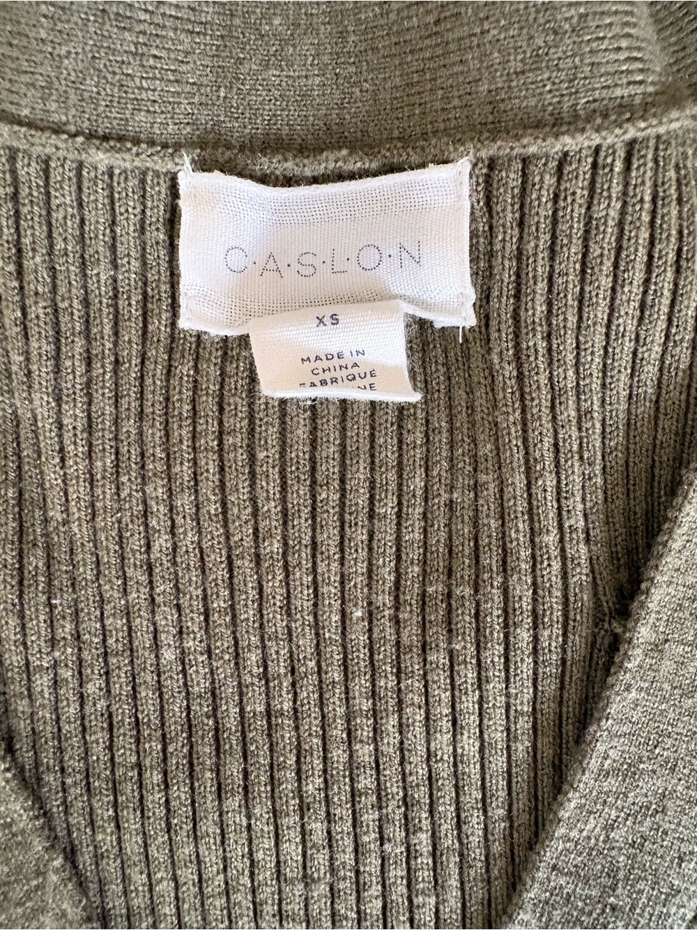 Olive Green Ribbed Button-Front Midi Dress - Picture 3 of 3